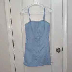 Luvalot Women's Button Fown Mini Dress